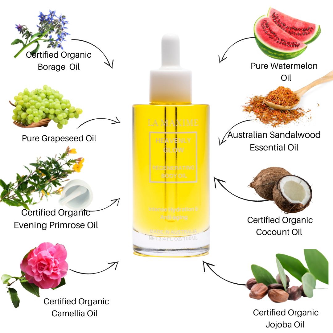 Body Oil for Dry Skin Over 50 | Deep Nourishing Glow Oil – LA MAXIME