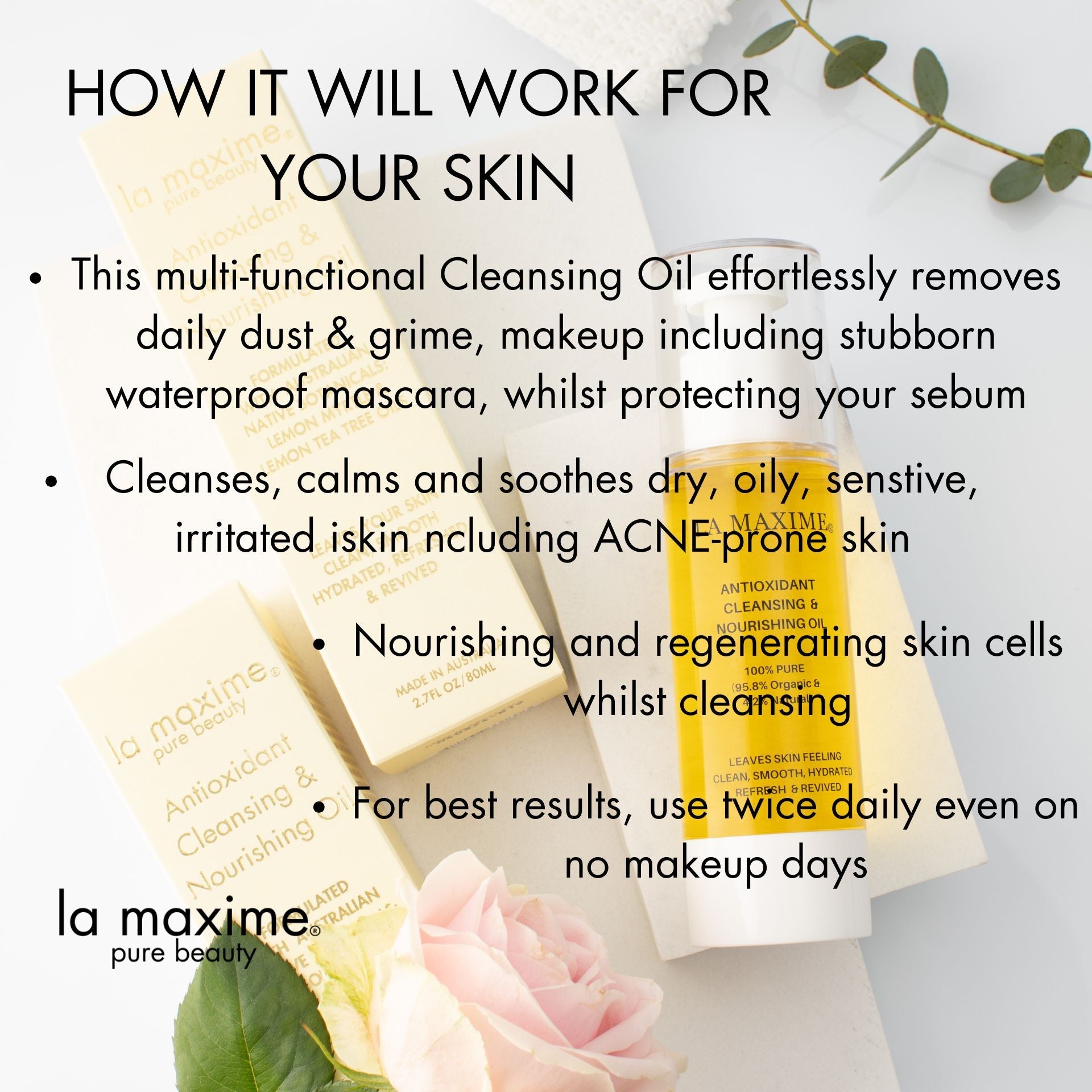 Cleansing Oil for Mature Skin Over 50 | Removes Makeup & Nourishes –