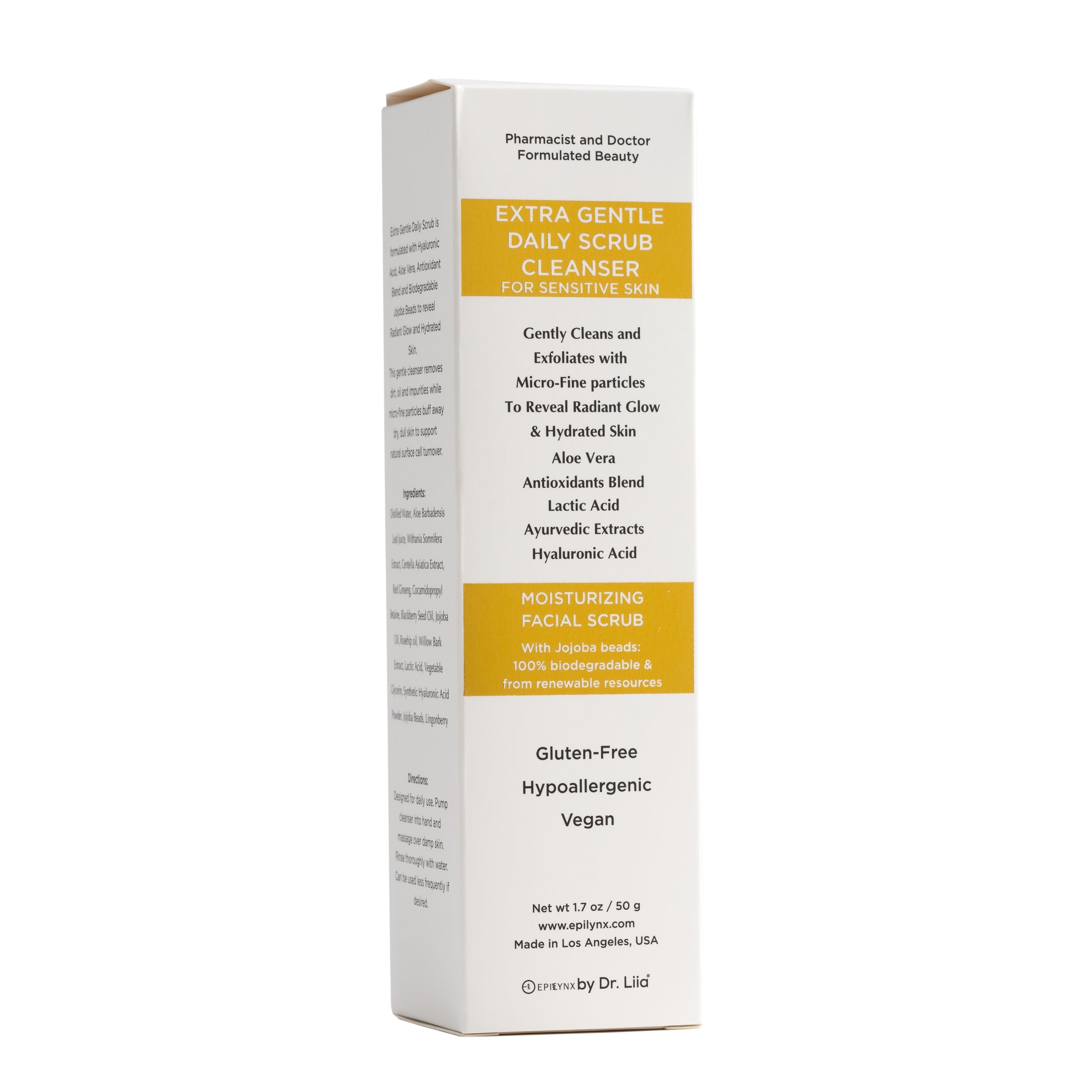 Gentle Exfoliating Face Scrub – Hyaluronic Acid, Aloe Vera &