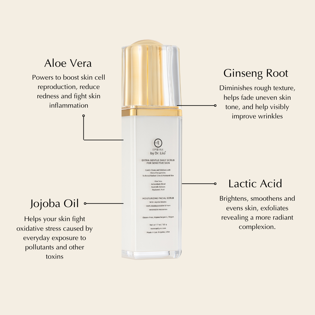 Gentle Exfoliating Face Scrub – Hyaluronic Acid, Aloe Vera &