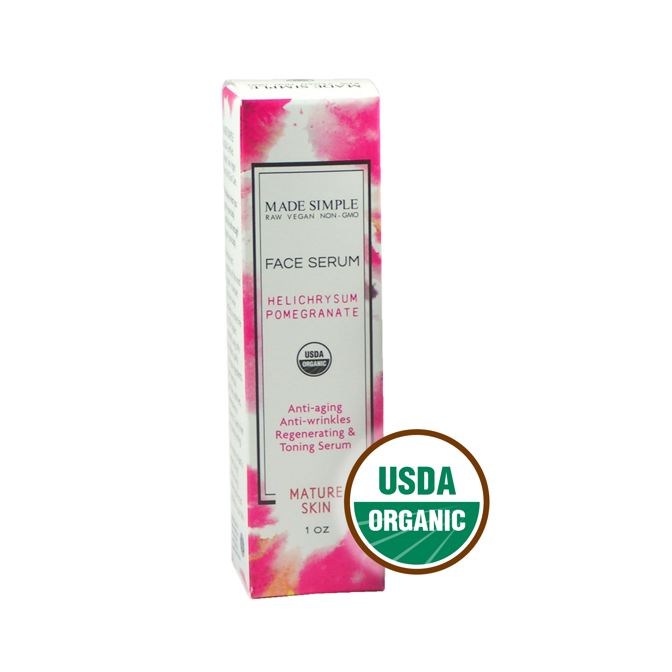 FACE SERUM - Helichrysum Pomegranate for Mature Skin - Organic & Vegan