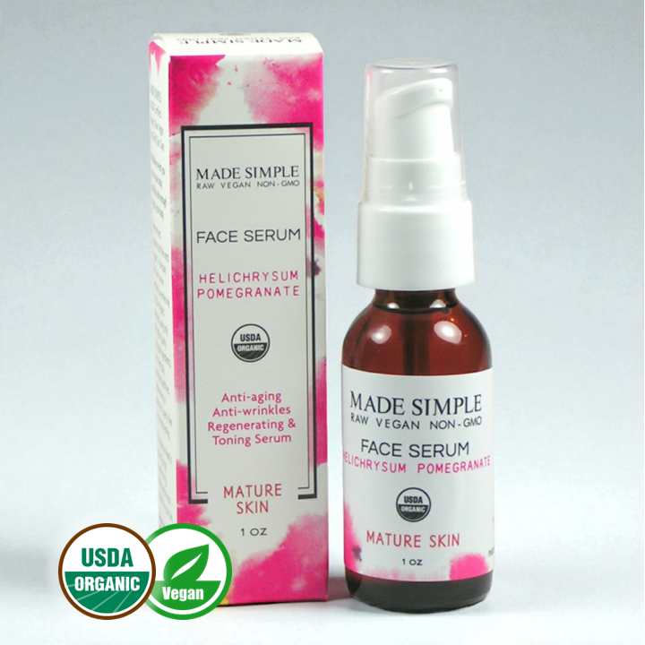 FACE SERUM - Helichrysum Pomegranate for Mature Skin - Organic & Vegan