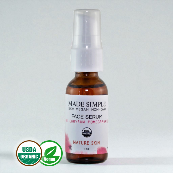 FACE SERUM - Helichrysum Pomegranate for Mature Skin - Organic & Vegan