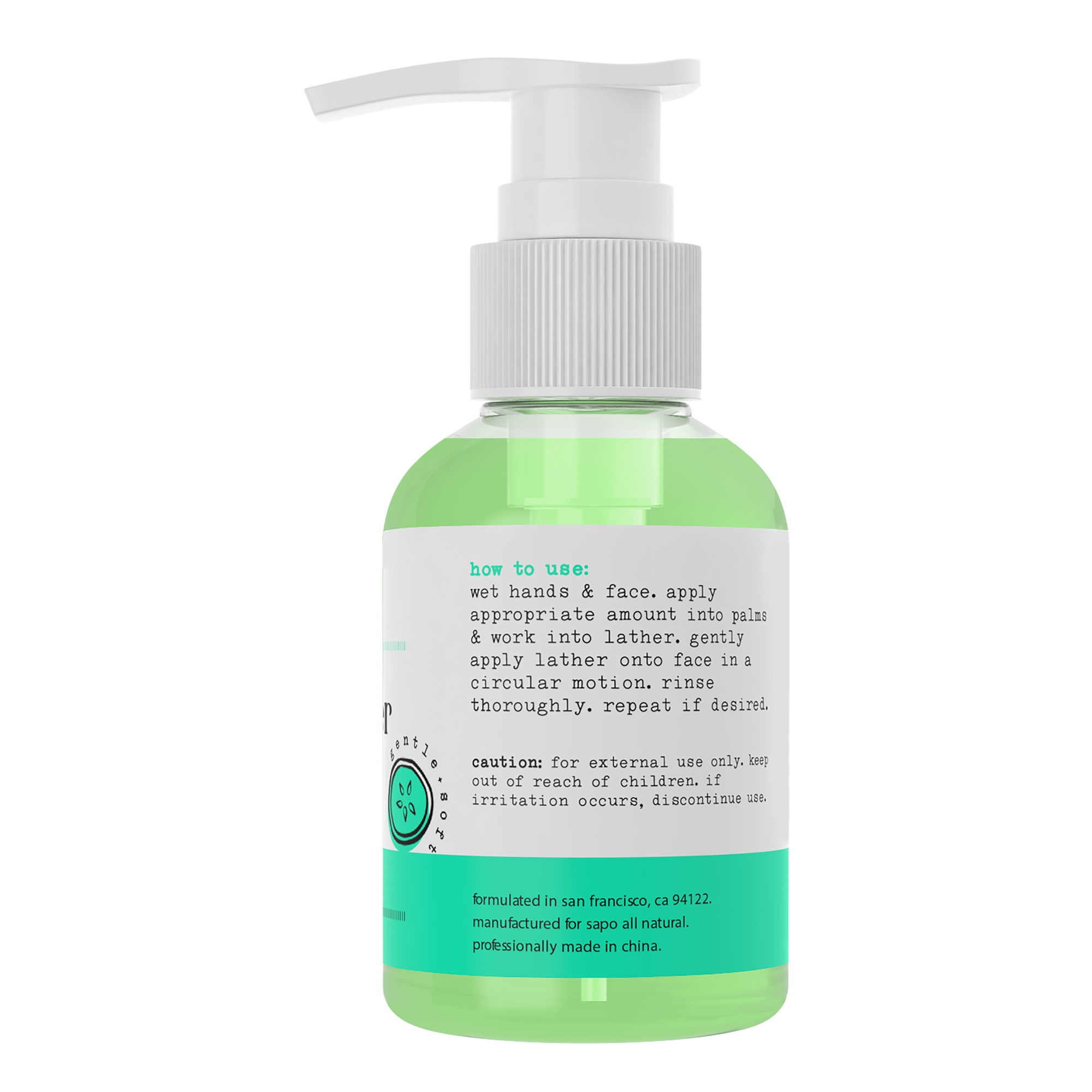 Sapo Cucumber Face Cleanser - Hydrating Gel Wash with Aloe + Neem for