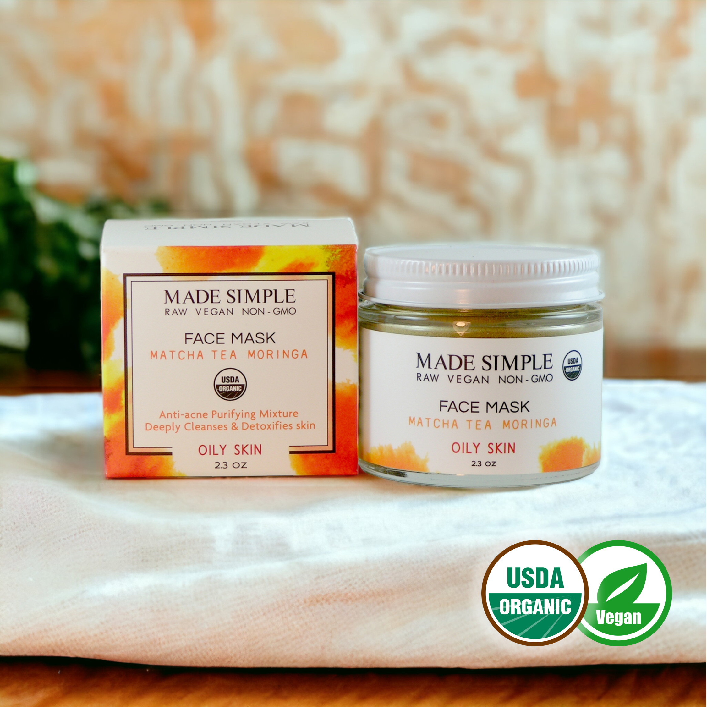 FACE MASK - Match Tea Moringa for Oily Skin - Organic & Vegan