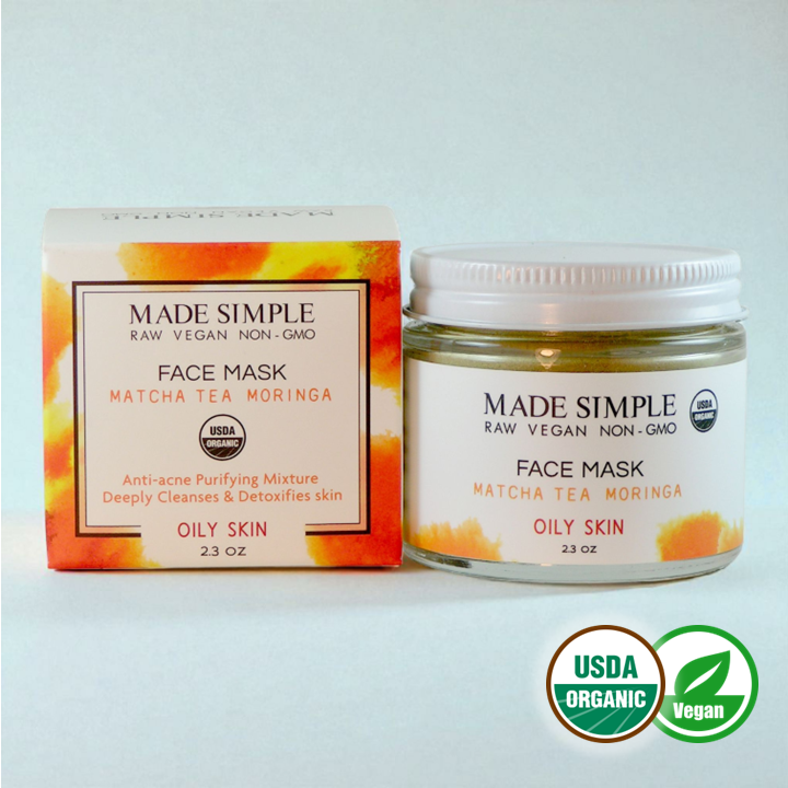 FACE MASK - Match Tea Moringa for Oily Skin - Organic & Vegan