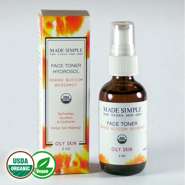 FACE TONER - Orange Blossom Bergamot for Oily Skin - Organic & Vegan