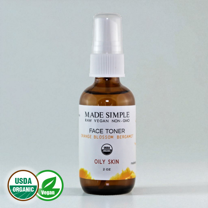 FACE TONER - Orange Blossom Bergamot for Oily Skin - Organic & Vegan