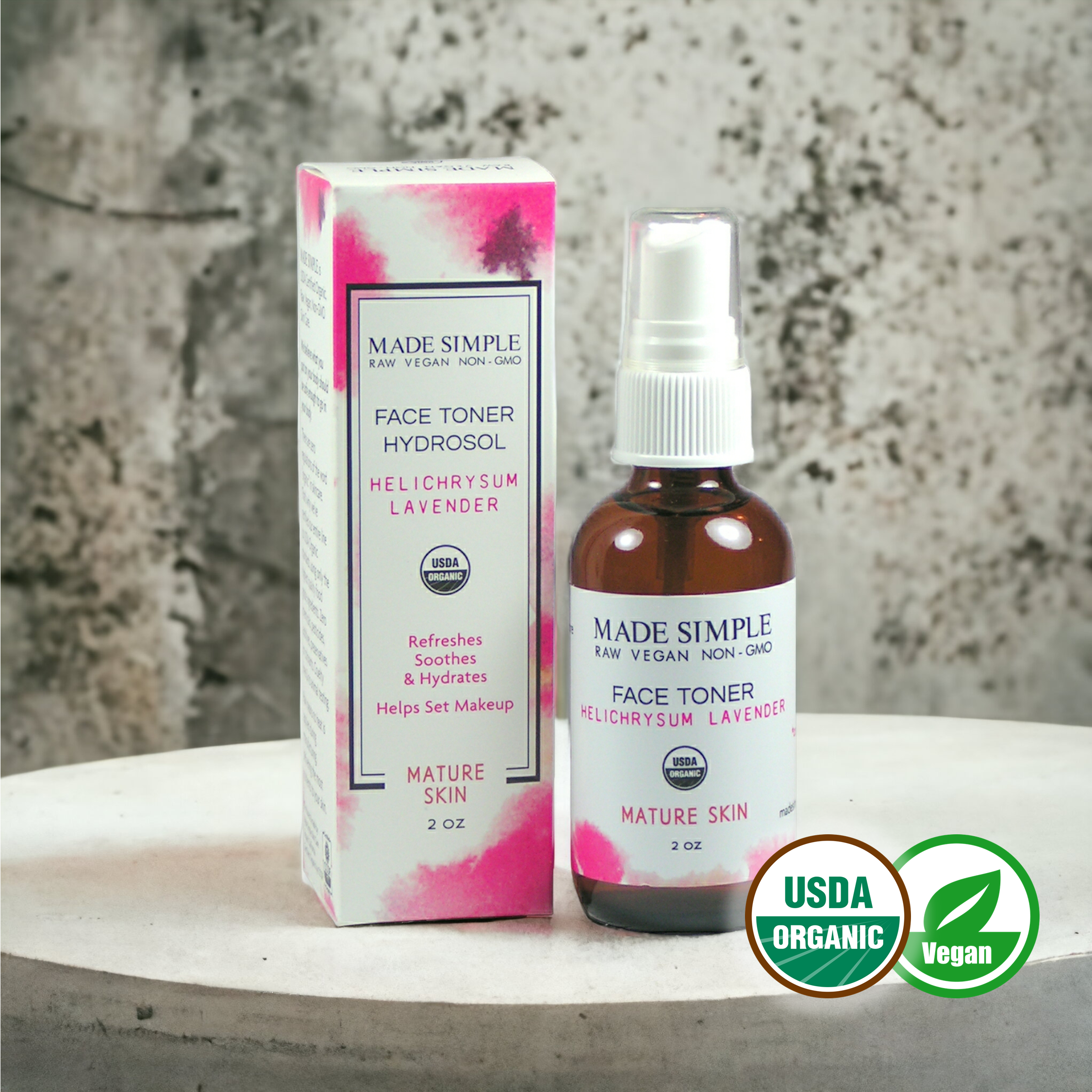 FACE TONER - Helichrysum Lavender for Mature Skin - Organic & Vegan
