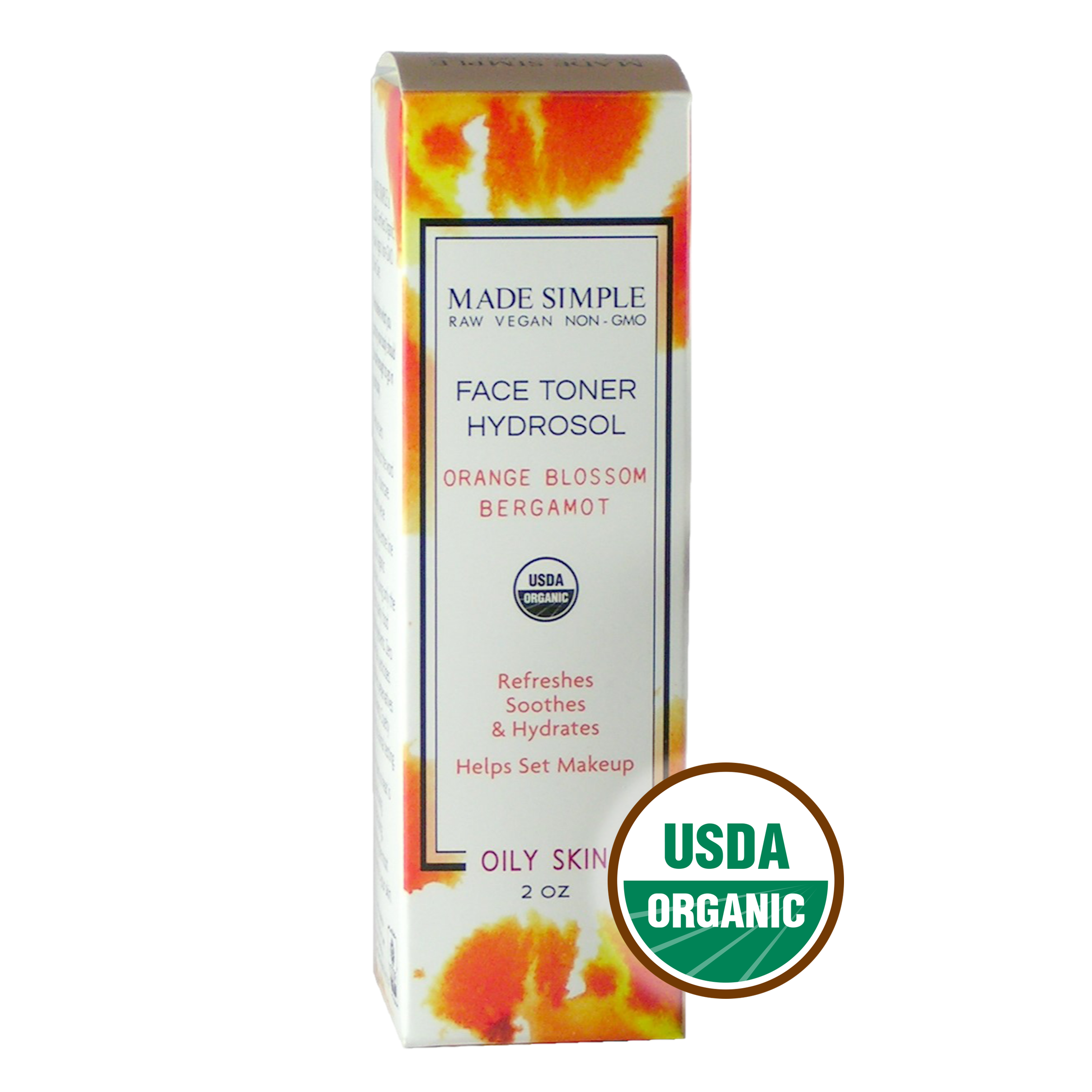 FACE TONER - Orange Blossom Bergamot for Oily Skin - Organic & Vegan