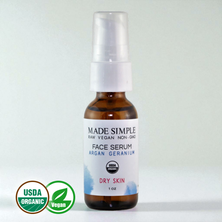 FACE SERUM - Argan Geranium for Dry Skin - Organic & Vegan