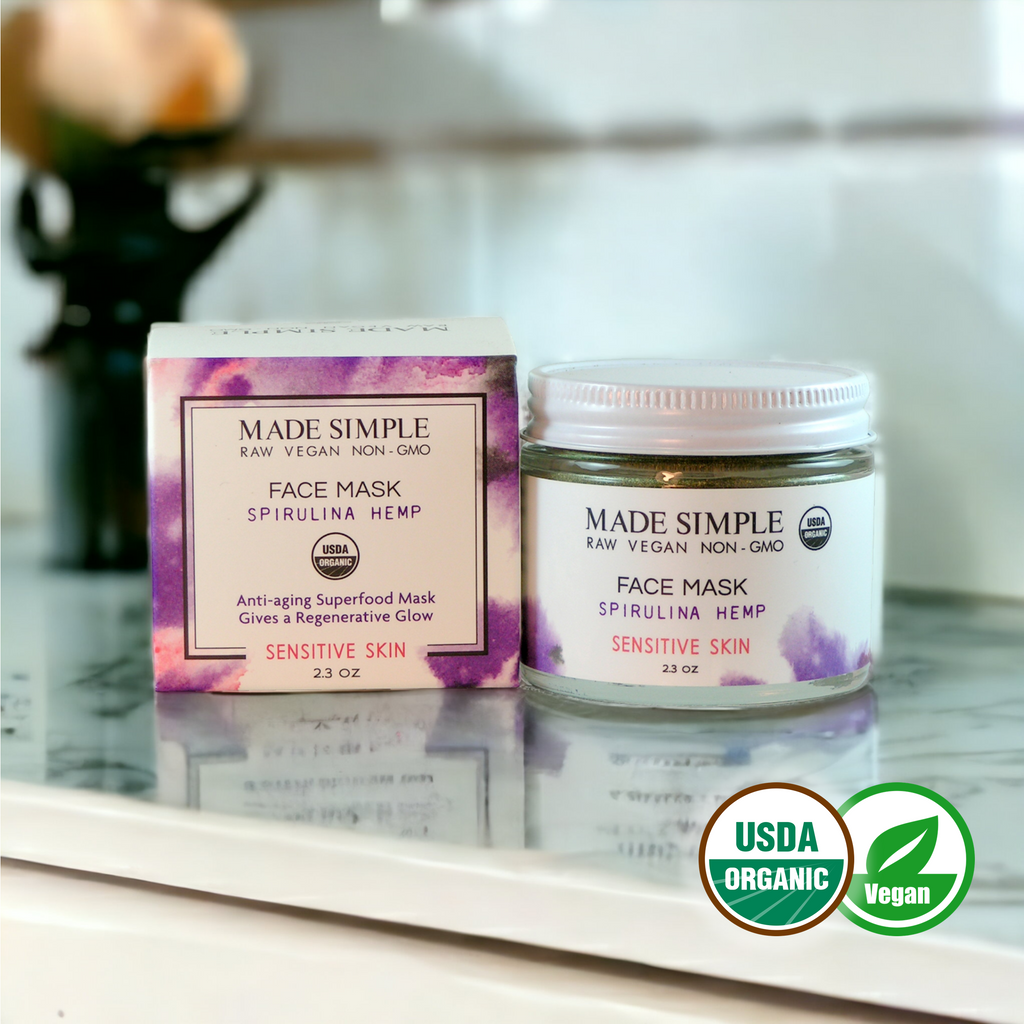 FACE MASK - Spirulina Hemp for Sensitive Skin - Organic & Vegan