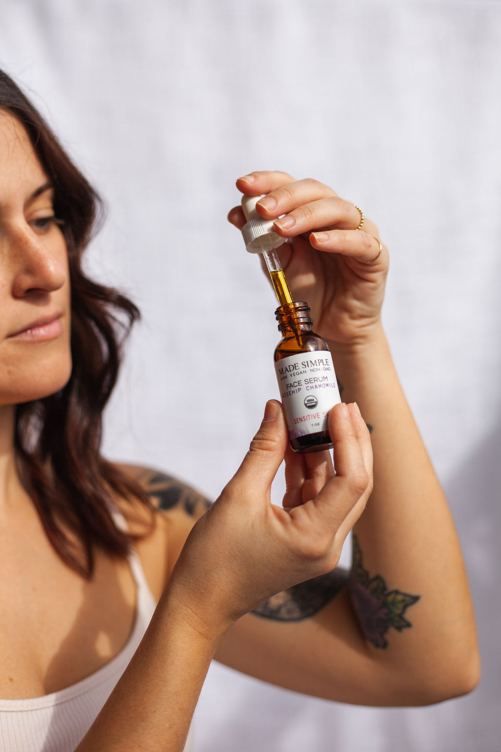 FACE SERUM - Rosehip Chamomile for Sensitive Skin - Organic & Vegan