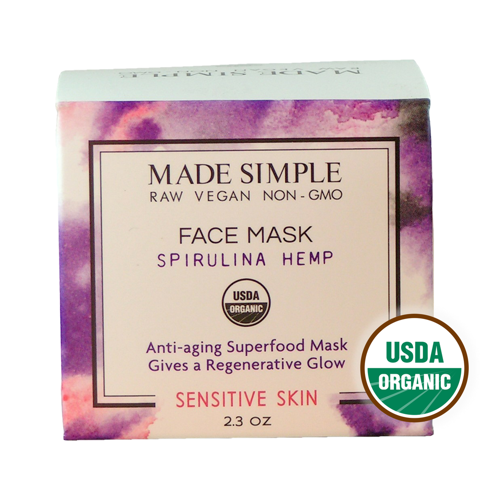 FACE MASK - Spirulina Hemp for Sensitive Skin - Organic & Vegan