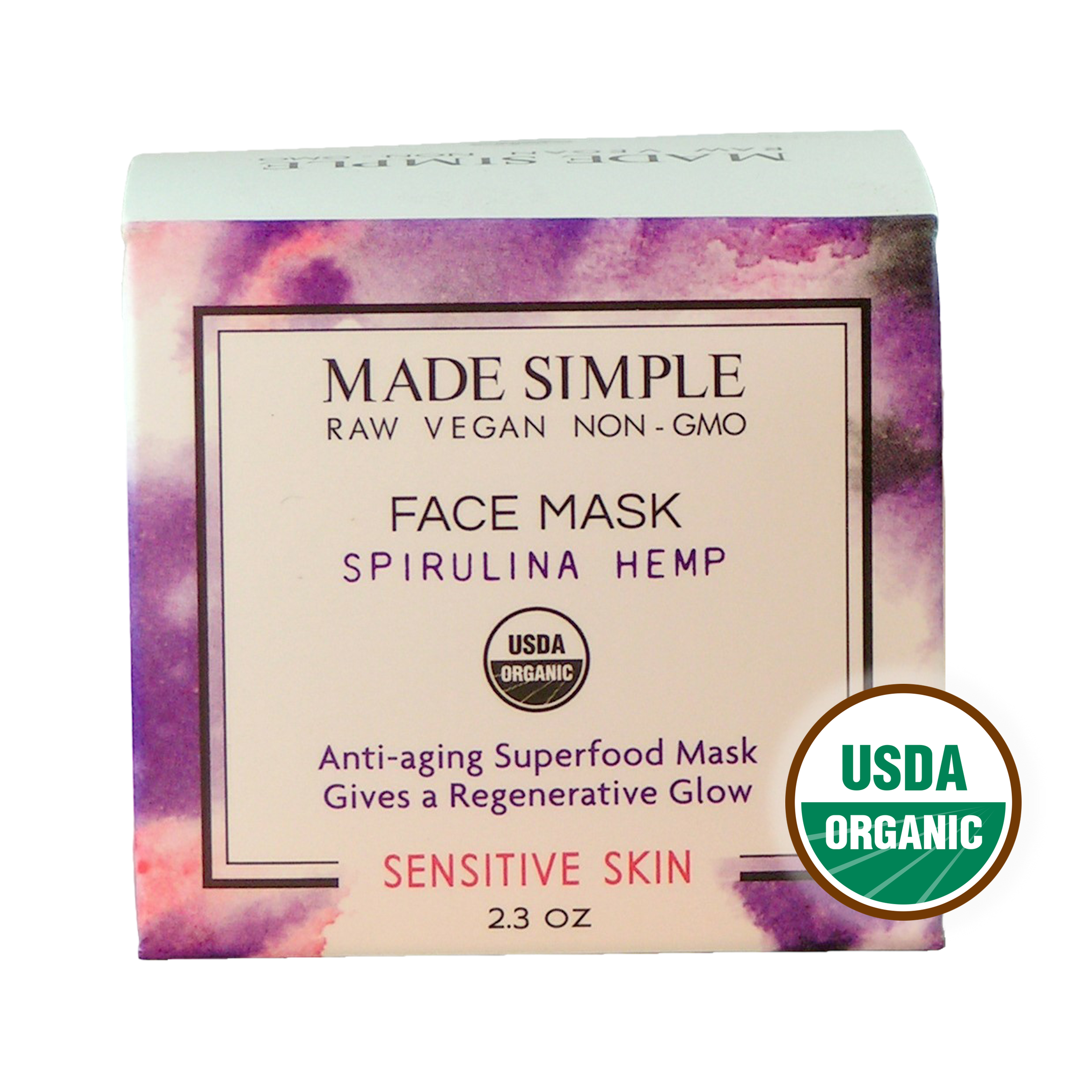 FACE MASK - Spirulina Hemp for Sensitive Skin - Organic & Vegan