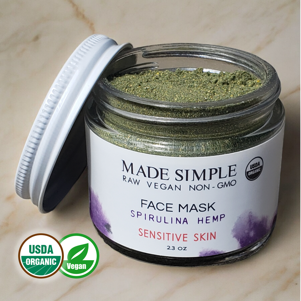 FACE MASK - Spirulina Hemp for Sensitive Skin - Organic & Vegan