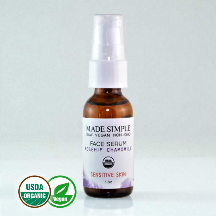 FACE SERUM - Rosehip Chamomile for Sensitive Skin - Organic & Vegan