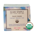 FACE MASK - Cacao Green Tea for Dry Skin - Certified Organic & Vegan