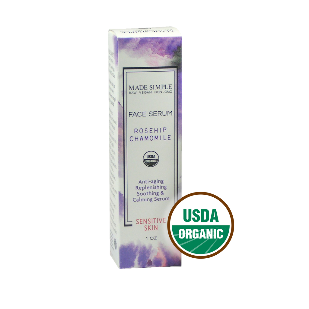 FACE SERUM - Rosehip Chamomile for Sensitive Skin - Organic & Vegan