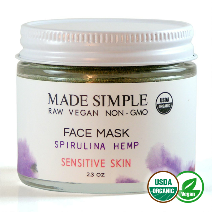 FACE MASK - Spirulina Hemp for Sensitive Skin - Organic & Vegan