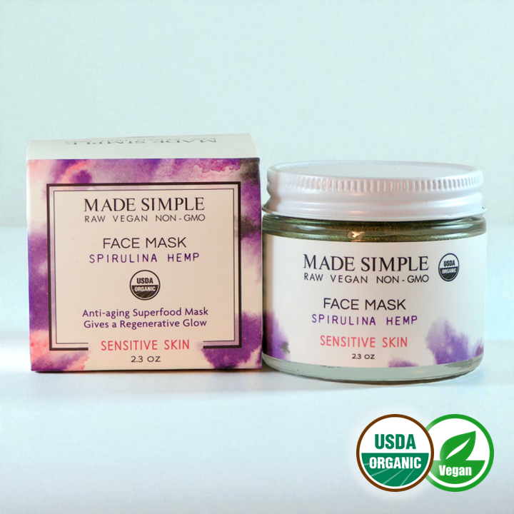 FACE MASK - Spirulina Hemp for Sensitive Skin - Organic & Vegan